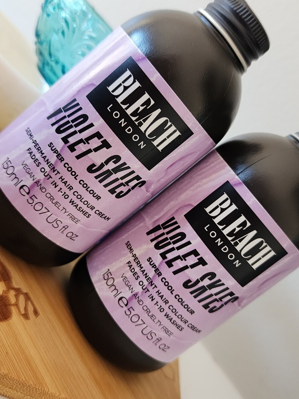 2X Bleach London Violet Skies Semi-Permanent Hair Color Cream, Purple & AWESOME